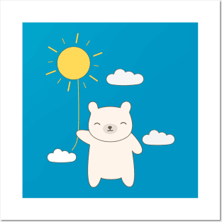 Cute Polar Bear In Summer T-Shirt Posters and Art